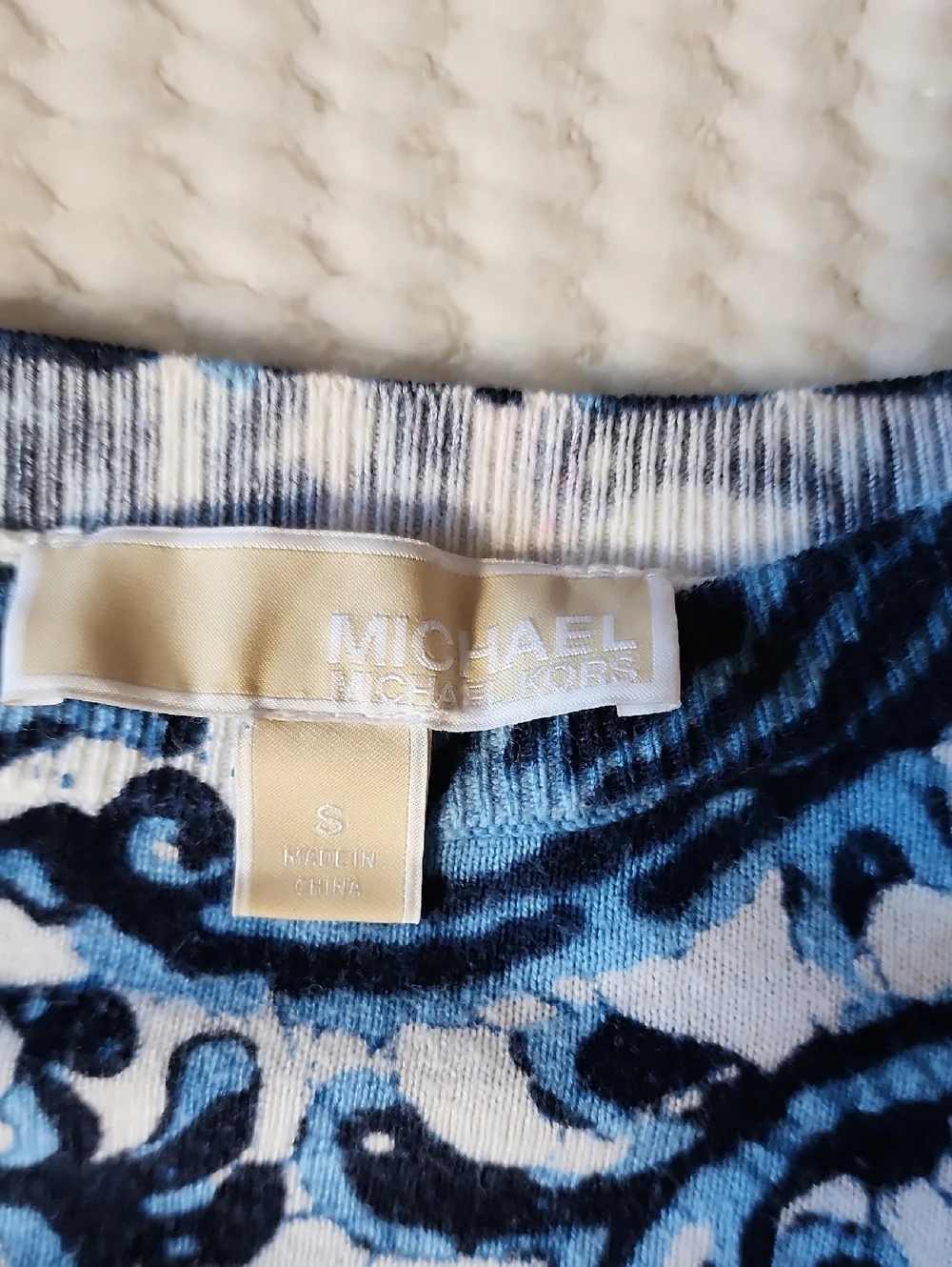 Michael Michael Kors Long Sleeve Paisley Print Swester